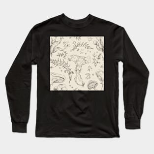 Natur mushrooms drawing Long Sleeve T-Shirt